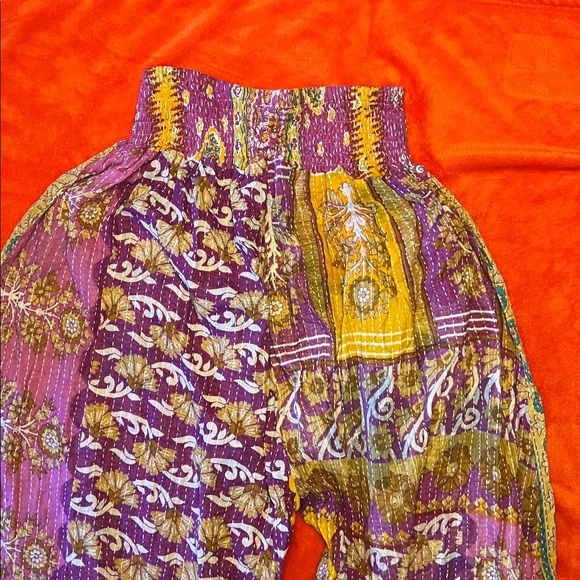 Vibrant Purple and Yellow Wide Leg Pants - Picture 9 of 12